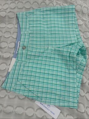 Southern Tide Aqua Plaid Shorts